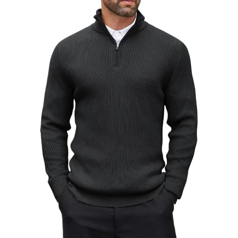 Men's Quarter-Zip Long Sleeve Sweater