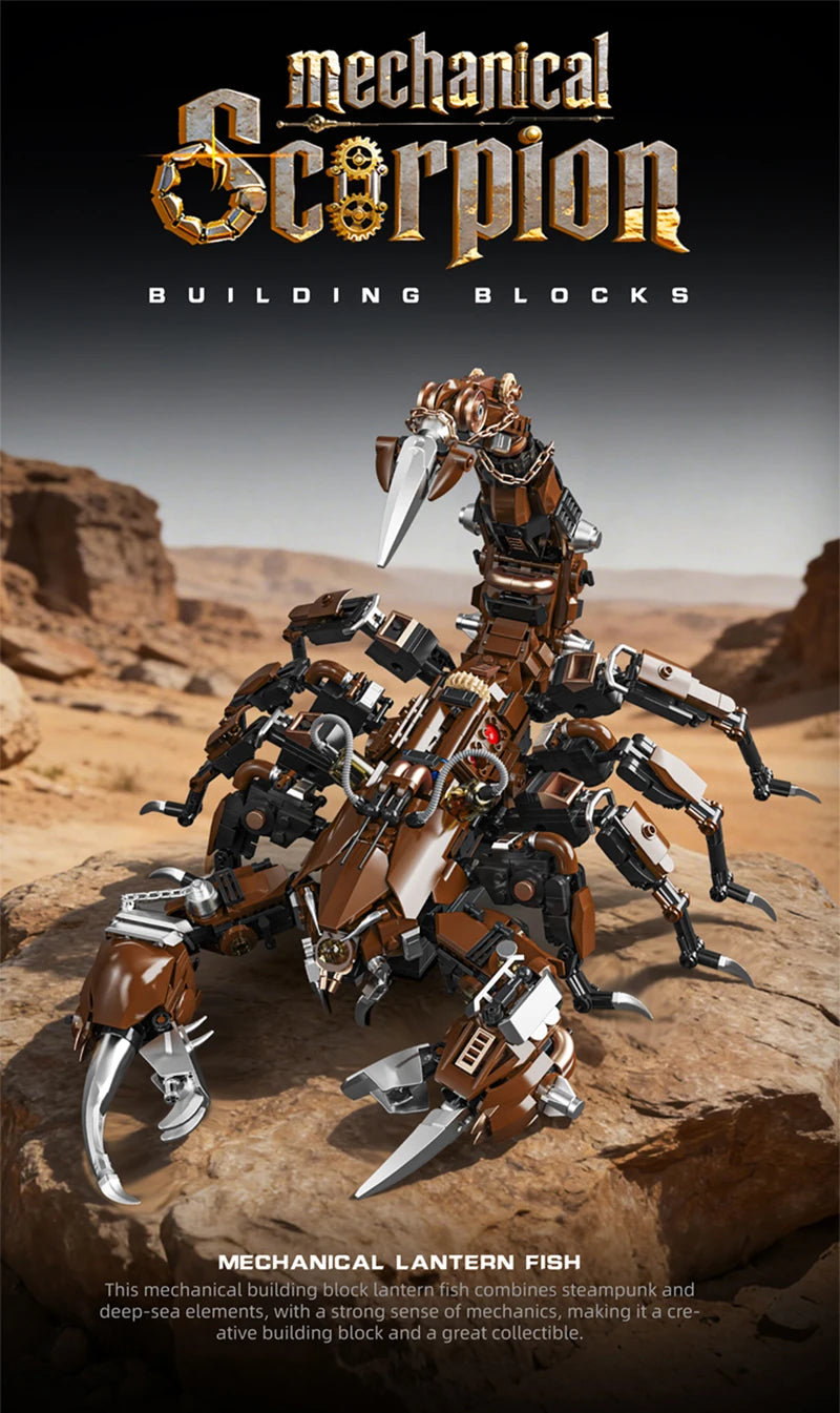Mechanical Scorpion Building Blocks Cyberpunk Robot Animal Model Technical Bricks Set Construction Toy Gifts Adult Kids 1074PCS