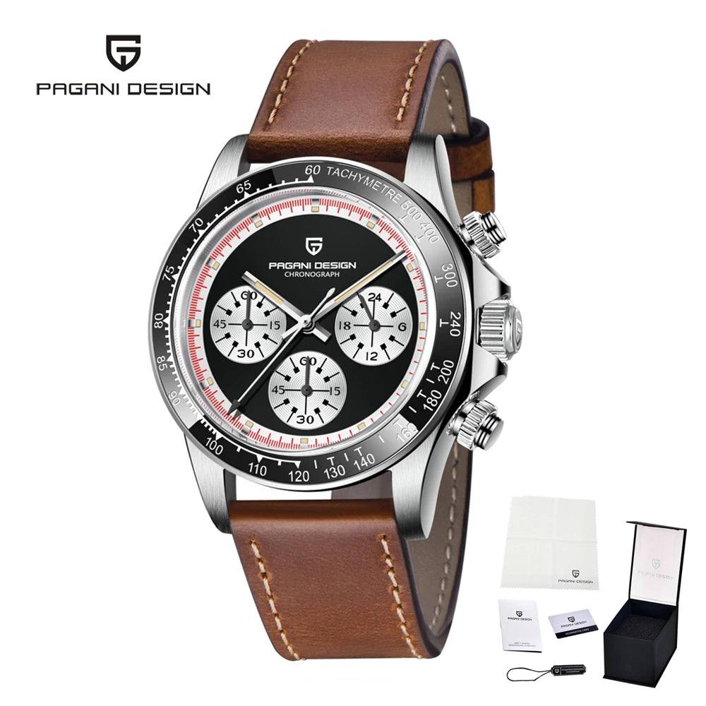 2026 PAGANI DESIGN New Men Quartz Wristwatch Fashion Ceramic Bezel Chronograph Stopwatch Waterproof 100m Stainless Watch for Men