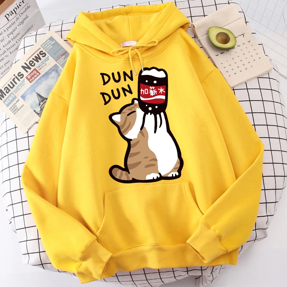 Cartoon Cat "Salary Increase" Hoodie