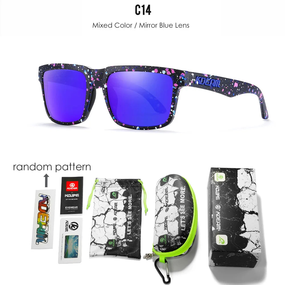 KDEAM All Black Men's Sunglasses Polarized And UV400 Protection Lens Driving Fishing Glasses Mirror With Complete Package