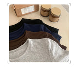 Y2K Vintage Slim Fit Crop Top - Solid Crewneck Short Sleeve Tee