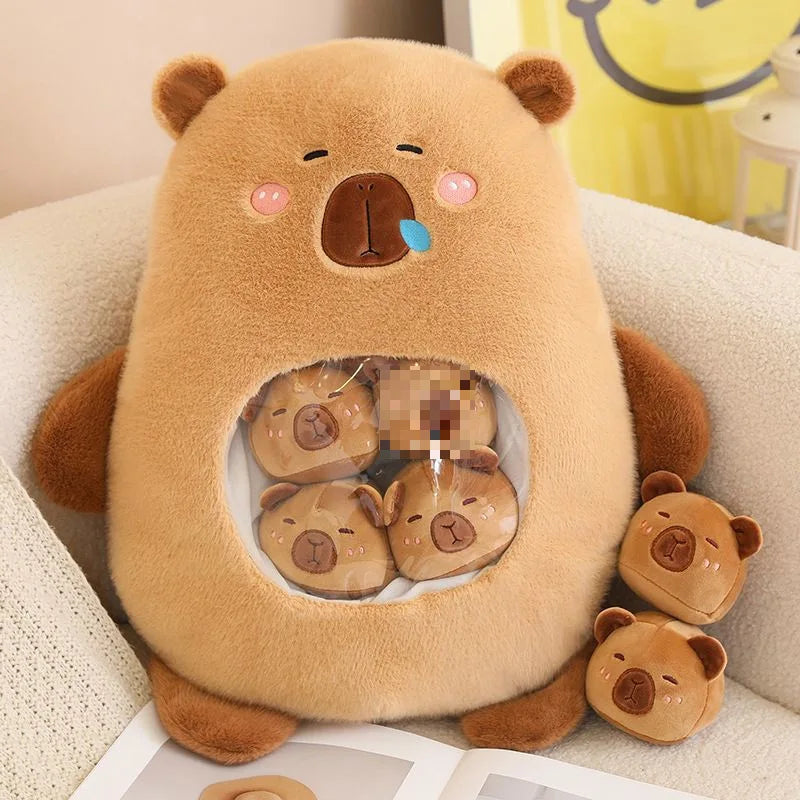 Cute Capybara Puffer Fish Snack Pillow Dolls Creative Puffer Fish Plush Doll Girls Children's Gifts Holiday Party Favours
