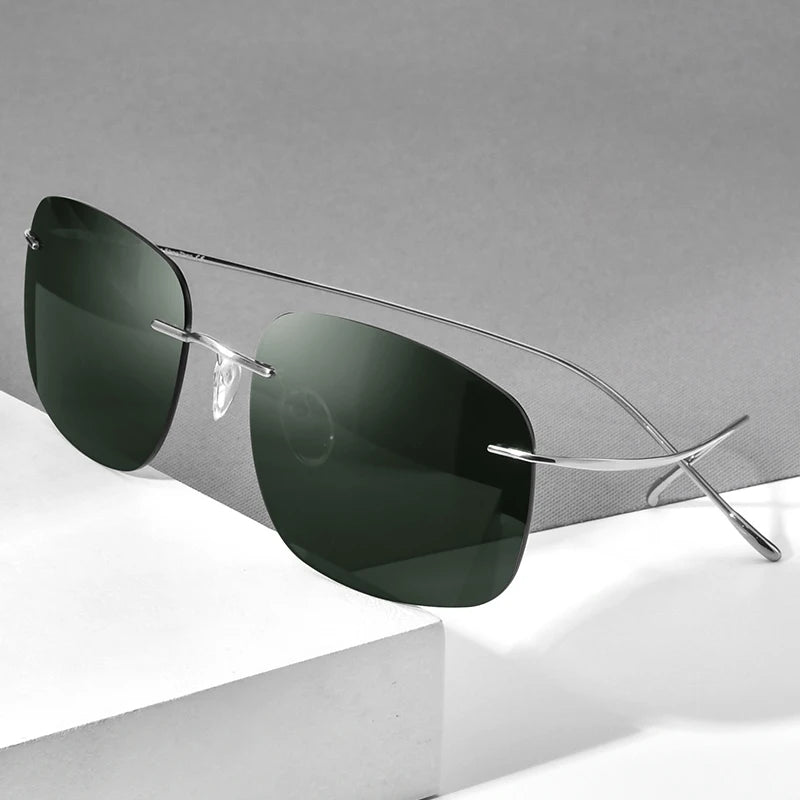 FONEX Titanium Rimless Polarized Sunglasses – Ultralight