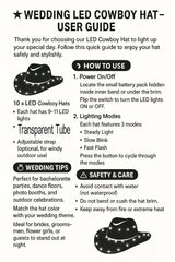 LED Light-Up Cowboy Hats – Glitter Party Pack