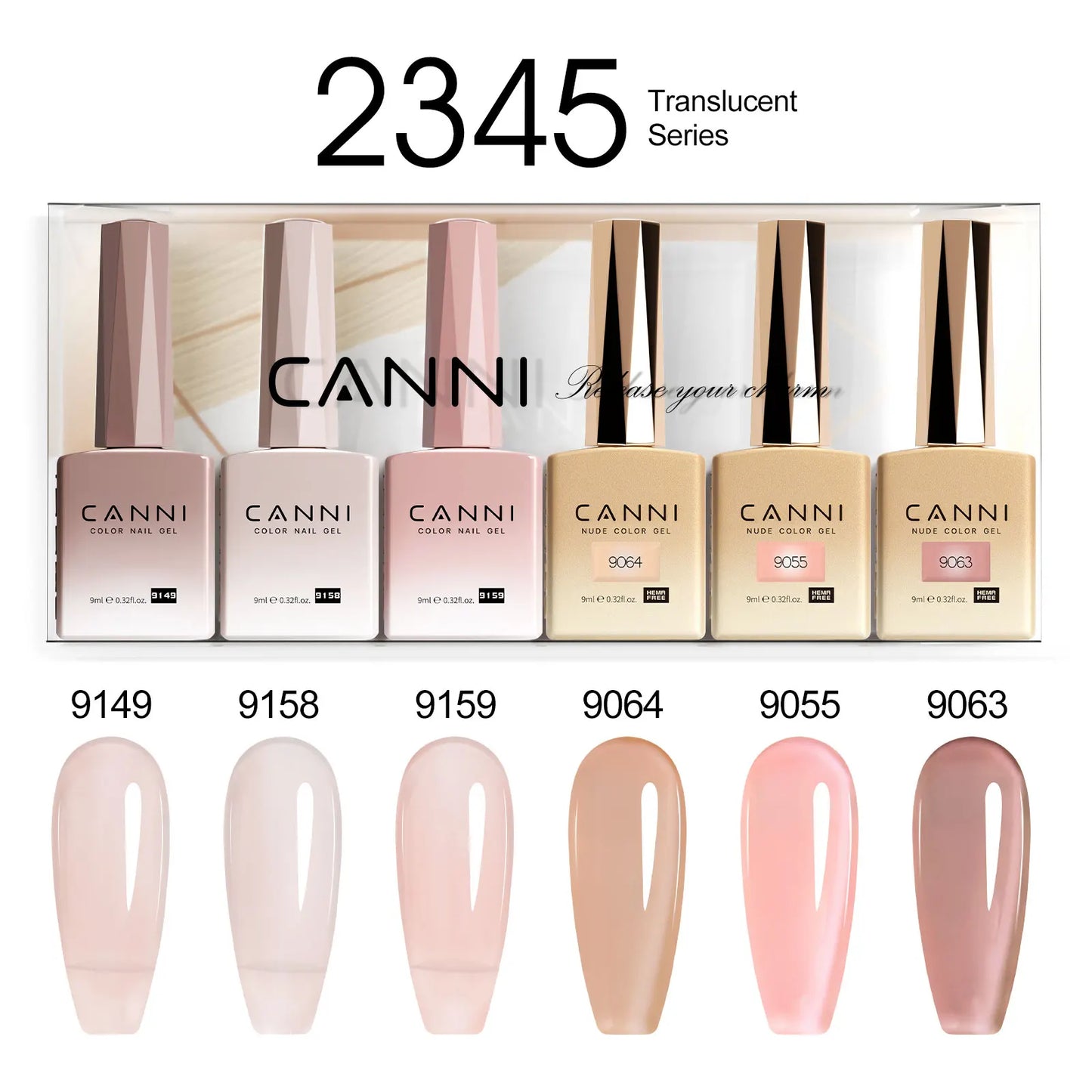 CANNI HEMA-Free Gel Polish Kit | Jelly, Nude & Rubber Base