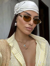 Oval Frame Women's Vintage Sunglasses | UV400 Metal
