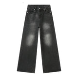 Retro Washed Wide-Leg Denim Trousers