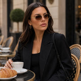 Cat Eye Sunglasses | Gold Alloy Frame | UV400 Women