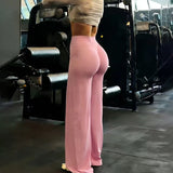 High-Waist Wide-Leg Gym Trousers