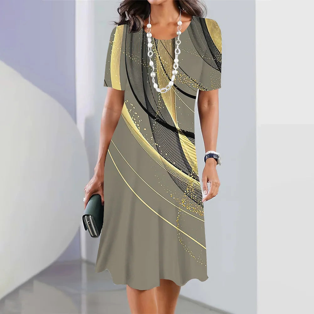 Women’s Striped Short-Sleeve Summer Dress