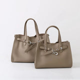 Luxury Brand Silver Buckle Women Bags Genuine Leather Handbags Women Shoulder Bags Cowhide Autumn Winter New Square Women Totes
