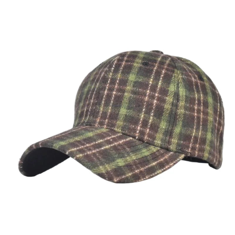 Unisex Checkered Baseball Cap with Adjustable Strap