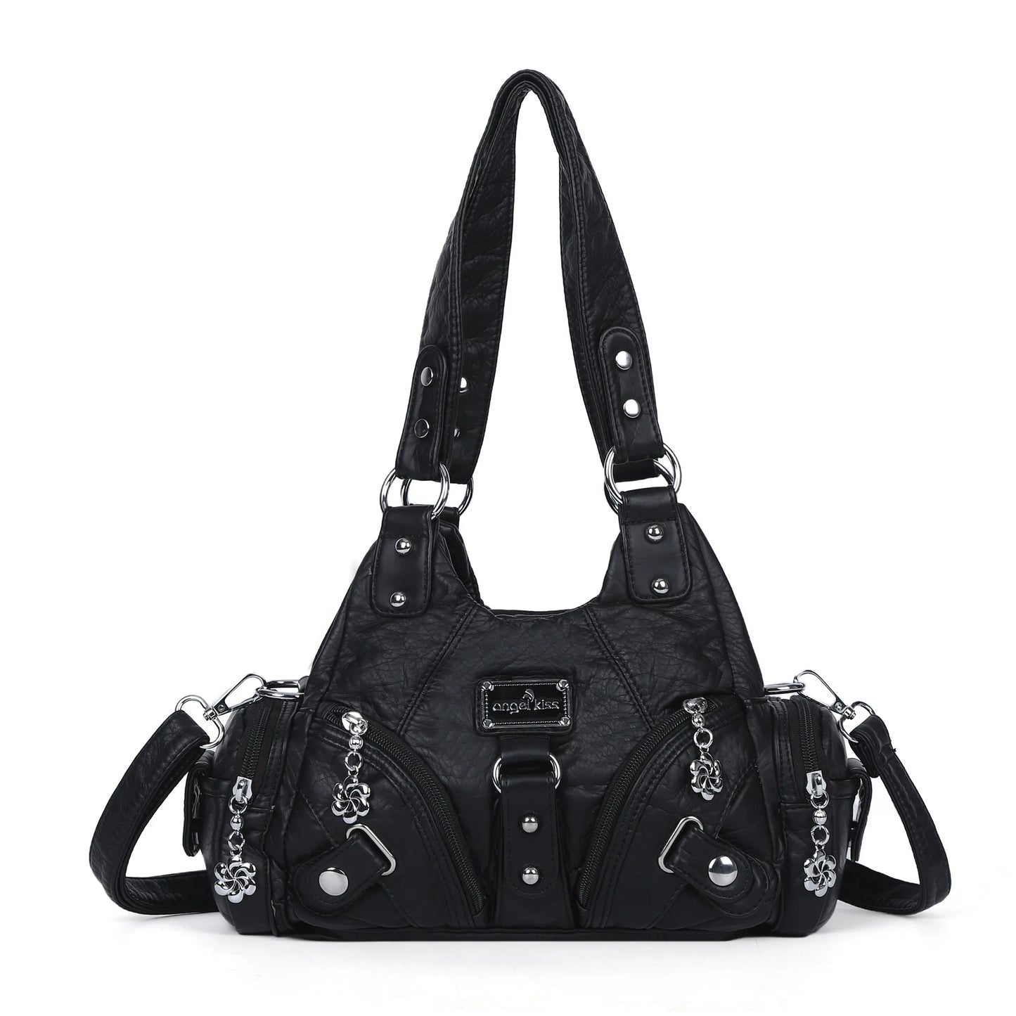 Angelkiss Women Handbags Rose Soft Tote Bag Small Top-handle Purse Fashion Satchel Multi-Pockets Shoulder Bag Hobos Phone Pack