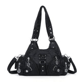 Angelkiss Women Handbags Rose Soft Tote Bag Small Top-handle Purse Fashion Satchel Multi-Pockets Shoulder Bag Hobos Phone Pack