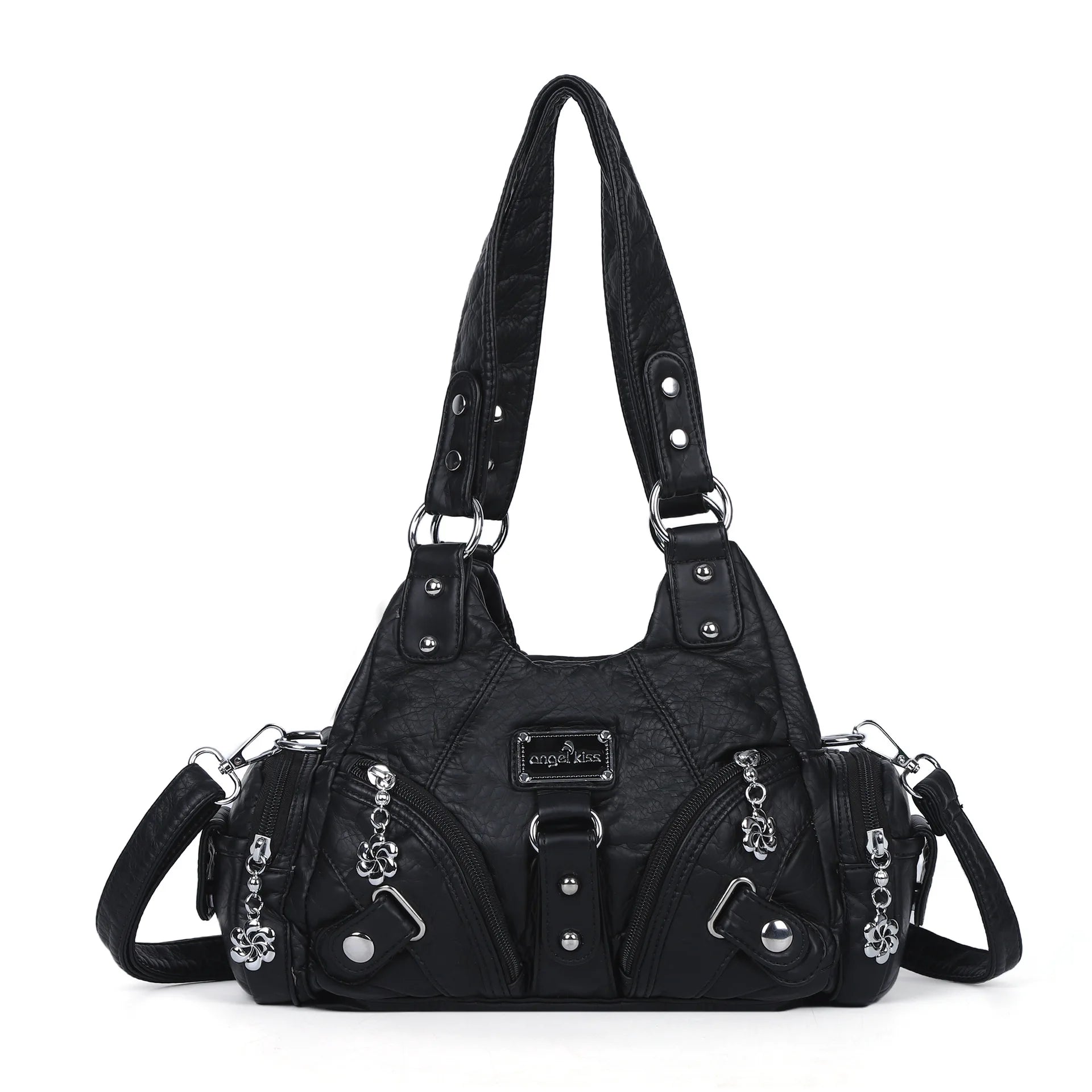Angelkiss Women Handbags Rose Soft Tote Bag Small Top-handle Purse Fashion Satchel Multi-Pockets Shoulder Bag Hobos Phone Pack