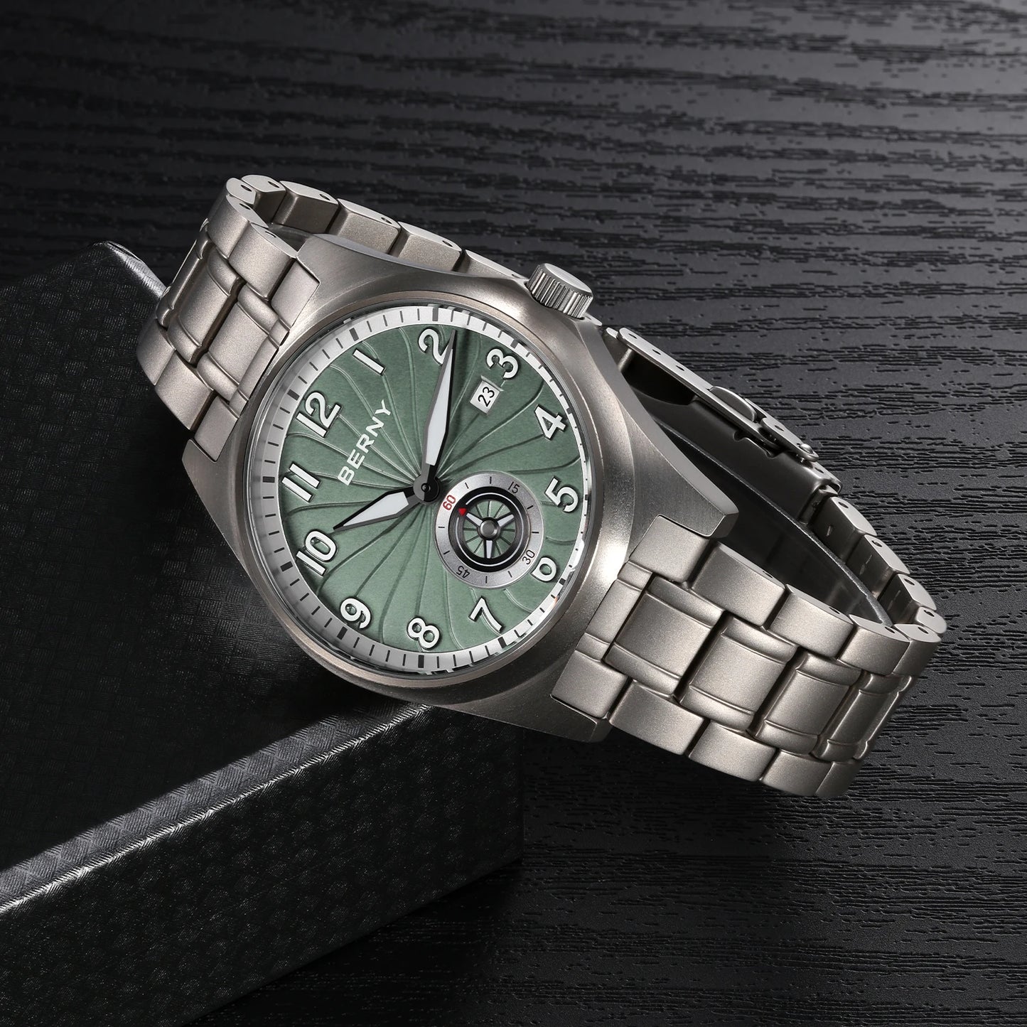 BERNY Full Titanium Automatic Men Watch Super Luminous Mechanical Wristwatch with 10ATM Waterproof Sapphire ST1731 Men Watches