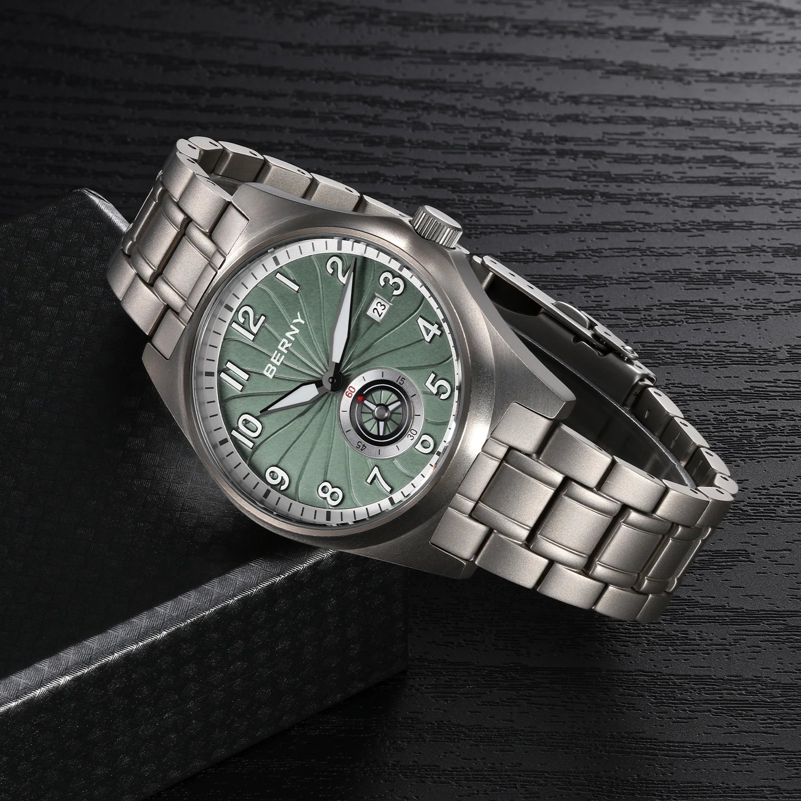 BERNY Full Titanium Automatic Men Watch Super Luminous Mechanical Wristwatch with 10ATM Waterproof Sapphire ST1731 Men Watches