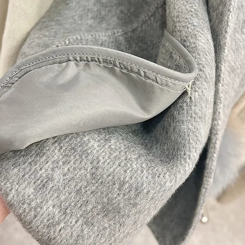 Double-Sided Wool & Fox Fur Jacket