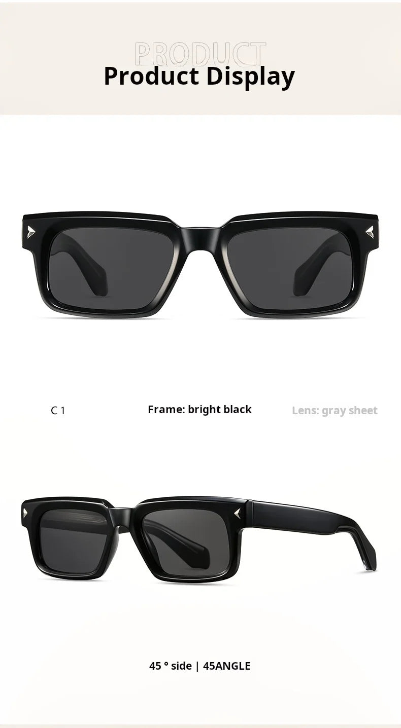 YIMARUILI Retro Square Men's Polarized Sunglasses Fashion Trend UV Protection High Quality TR90 Acetate Women's Driving Glasses