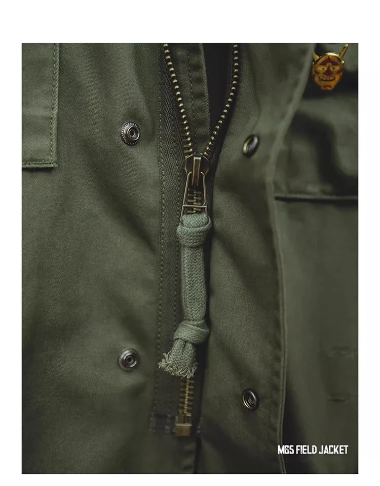 Men's Vintage Military Field Jacket – Cotton Zip Coat