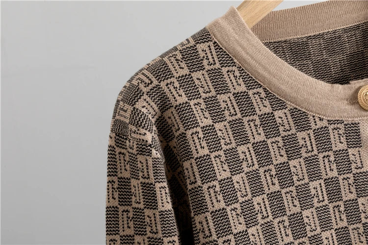 Elegant 3-Piece Geometric Knit Set – USA Made Quality