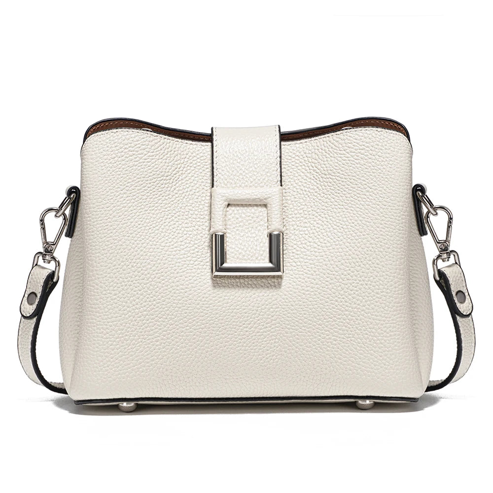 Zency Genuine Leather Bucket Shoulder Bag for Women