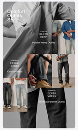 SIMWOOD 2026 Autumn Winter New Loose Straight 13oz 100% Cotton Fabric Jeans Men Washed Vintage Classical Denim Trousers