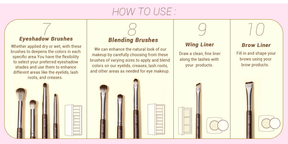 Jessup 15-Piece Professional Makeup Brush Set