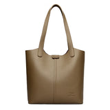 Genuine Brand Soft Leather Shoulder Bag For Women Casual Tote Bag Female Solid Color Purse Simple Design Handbag Commuting Sac