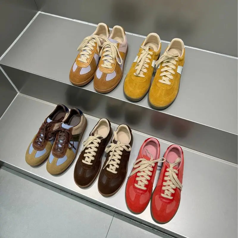 MORAZORA 20 Colors Ins New Genuine Suede Leather Women Flats Lace Up Colors Spring Summer Flat Shoes Casual Sneakers Footwear