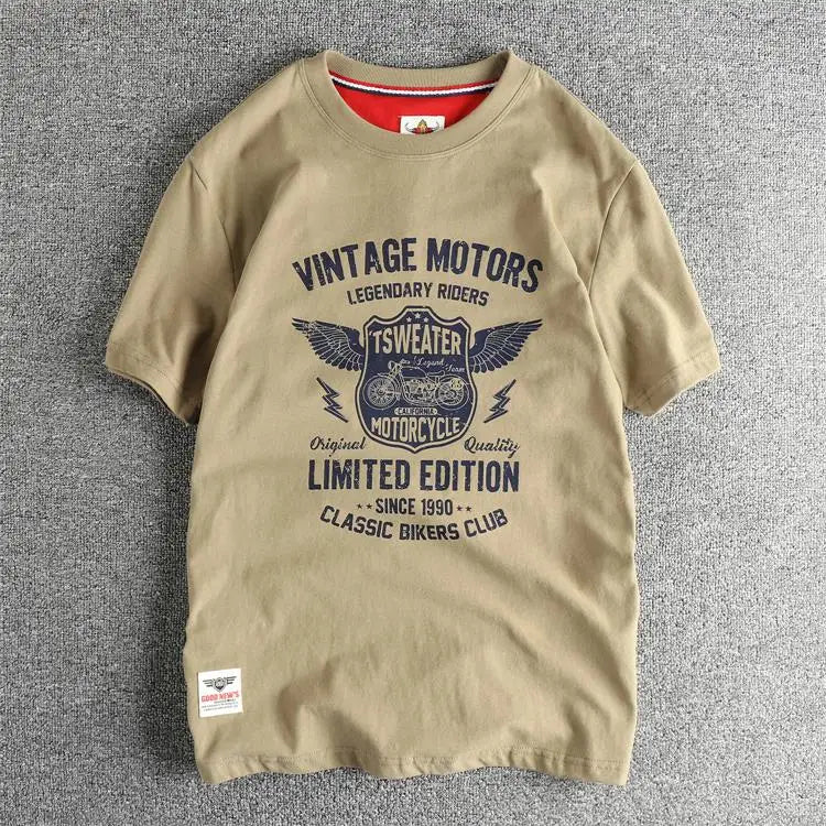 Men's Vintage Motorcycle Cotton T-Shirt