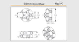 58mm Nylon Omni Wheels for Brompton Folding Bike