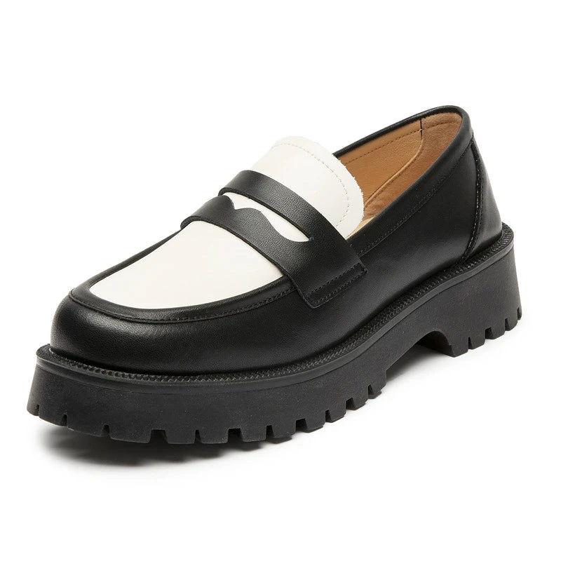 AIYUQI Women's Suede Square-Heel Loafers | British Style