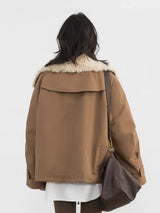 CHIC VEN Fashion Women Coats Loose Casual New Retro Motorcycle Cotton Jacket Thick Warm Female Overcoat Autumn Winter 2025