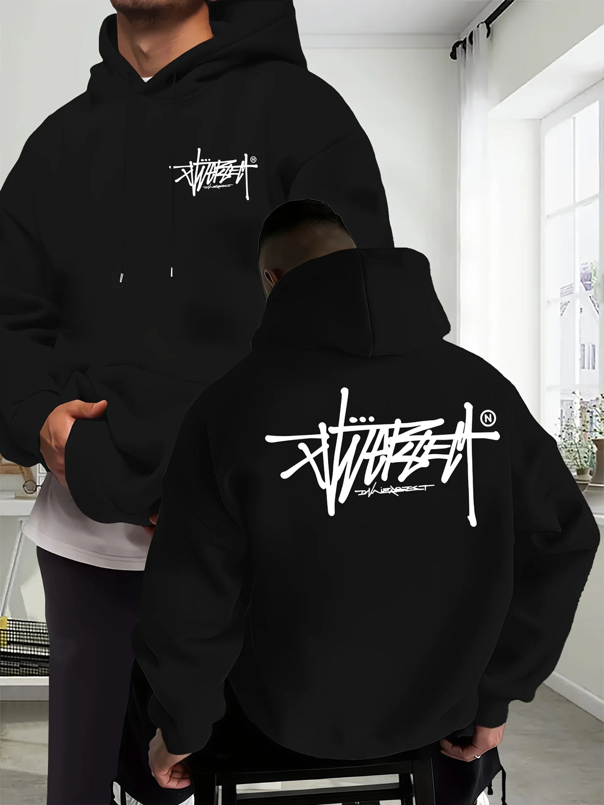 Men’s Printed Hooded Shirt for Everyday Comfort
