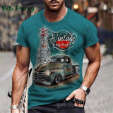 Vintage Route 66 Biker Print Men's Graphic Tee