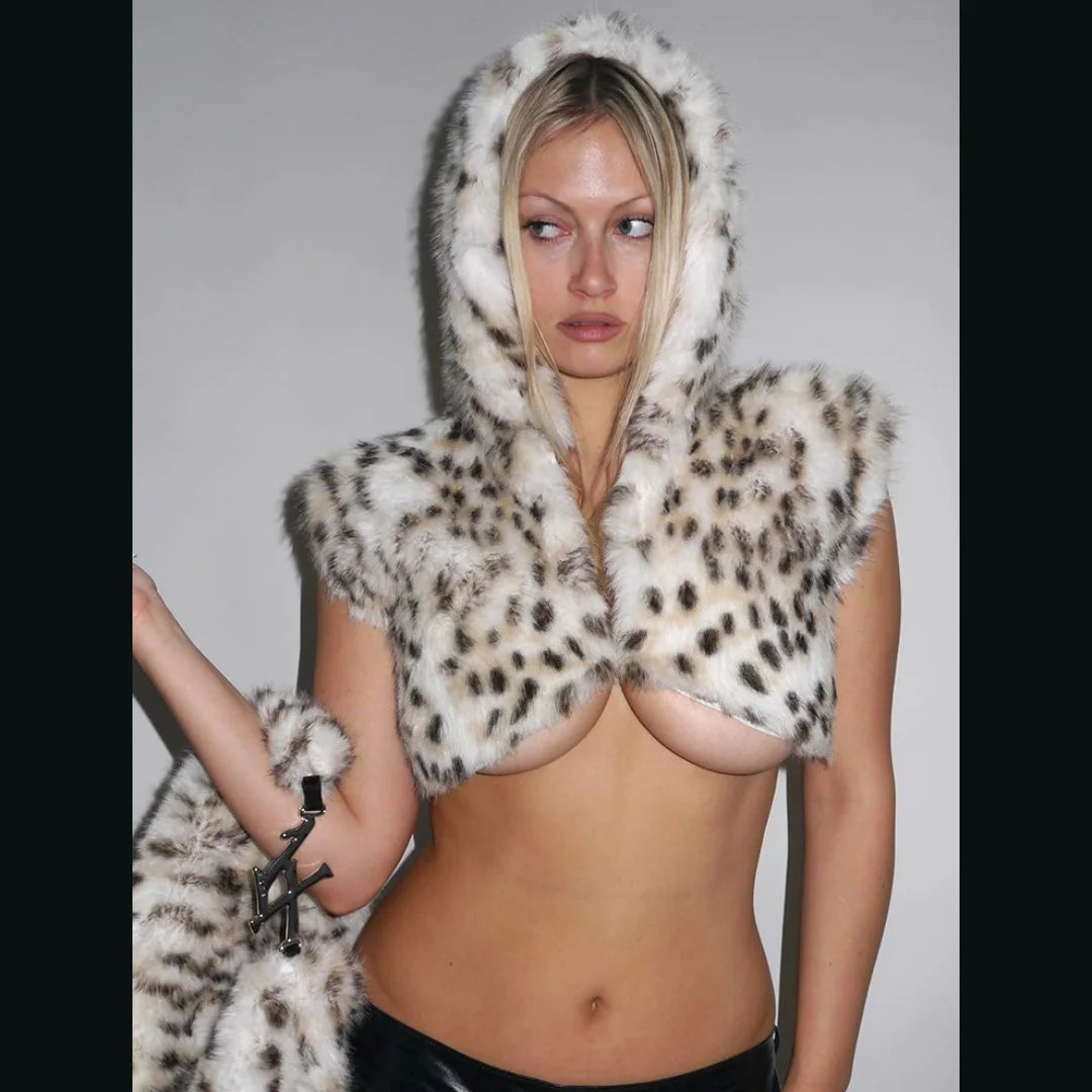 Faux Fur Hooded Scarf & Balaclava Hat