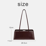 Minimalist Rectangular Frame Handbag Metal Lock Hard Shell Top Handle Bag Elegant Office Commute Shoulder Purse For Women