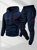 Men’s Letter Print Hooded Sportswear Set