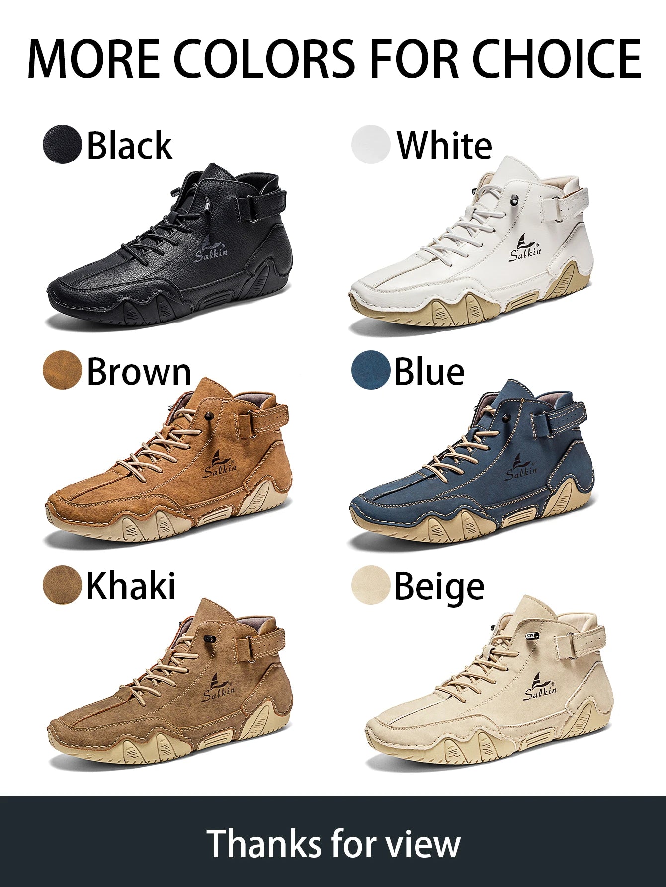 Men's Handmade Split Leather Ankle Boots Sneaker