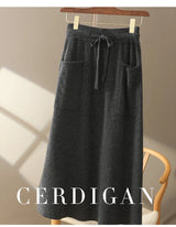 Wool A-Line Midi Skirt – Women's Knit Autumn Winter