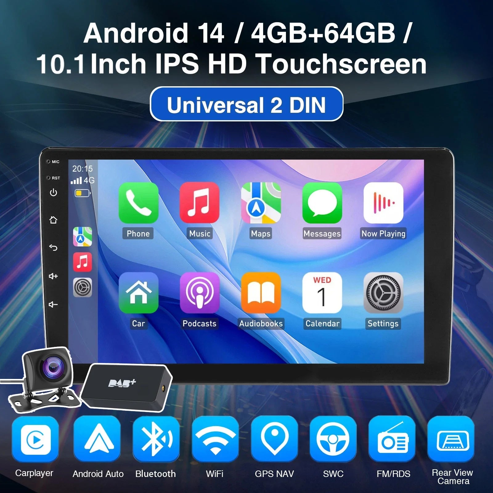 ESSGOO 7"/9"/10" Double Din Car Stereo | Android 14 | CarPlay & Auto