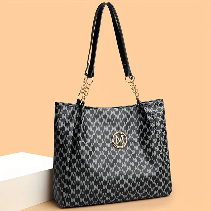 Women's Vintage Letter Tote Shoulder Bag