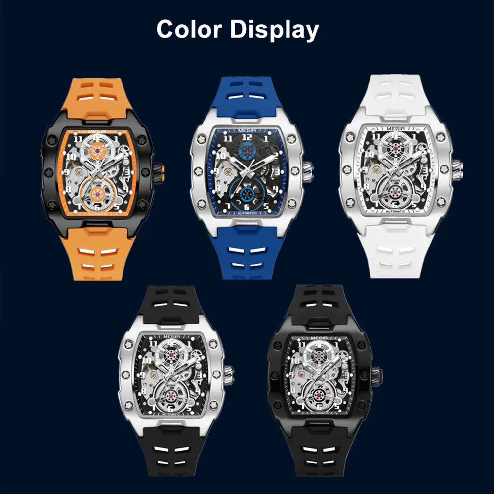 Luxury Automatic Skeleton Watch – Waterproof Silicone Sport Wristwatch