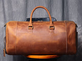 MUNUKI Vintage Crazy Horse Genuine Leather Travel bag  Large Luggage bag men Leather duffle bag Large Weekend Bag Tote Big