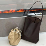MENDY Bucket Bag Large Women's Bag Tote Bag Shoulder Bag Luxury Designer Genuine Leather Handbag Japanese Popular Bag Soft Row
