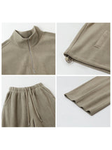 CHIC VEN Women Sweatsuit Loose Casual New Granular Velvet Stand Collar Female Top Pants Set for Woman Sport Autumn Winter 2025