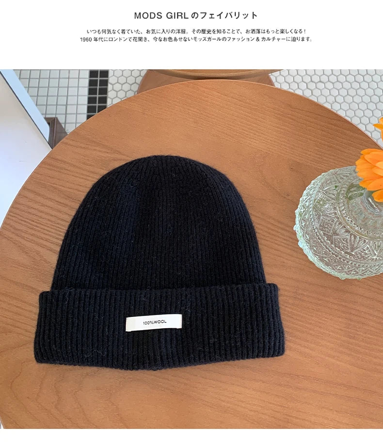 WinvyNee 100% Wool Knitted Beanie Hat – Women & Men