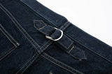 HH Women Fashion Denim Set Casual Lapel Long Sleeve Crop Jacket Buttons Female Vintage Wide Leg Loose Jeans Long Pants
